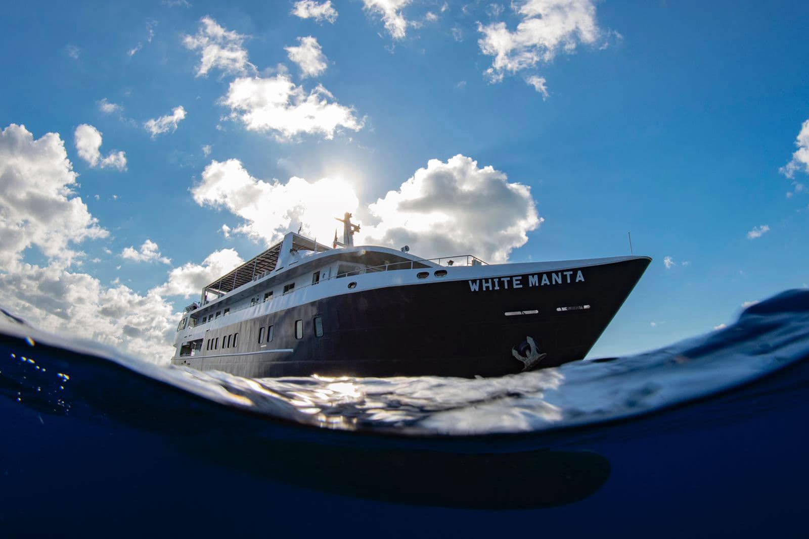 White Manta bow with limestone islands backdrop